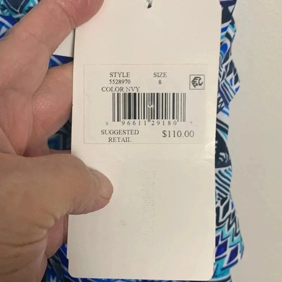 Penbrooke Tummy Control One Piece Swimsuit with Front Ruffles, Adjustable Straps - Picture 6 of 11